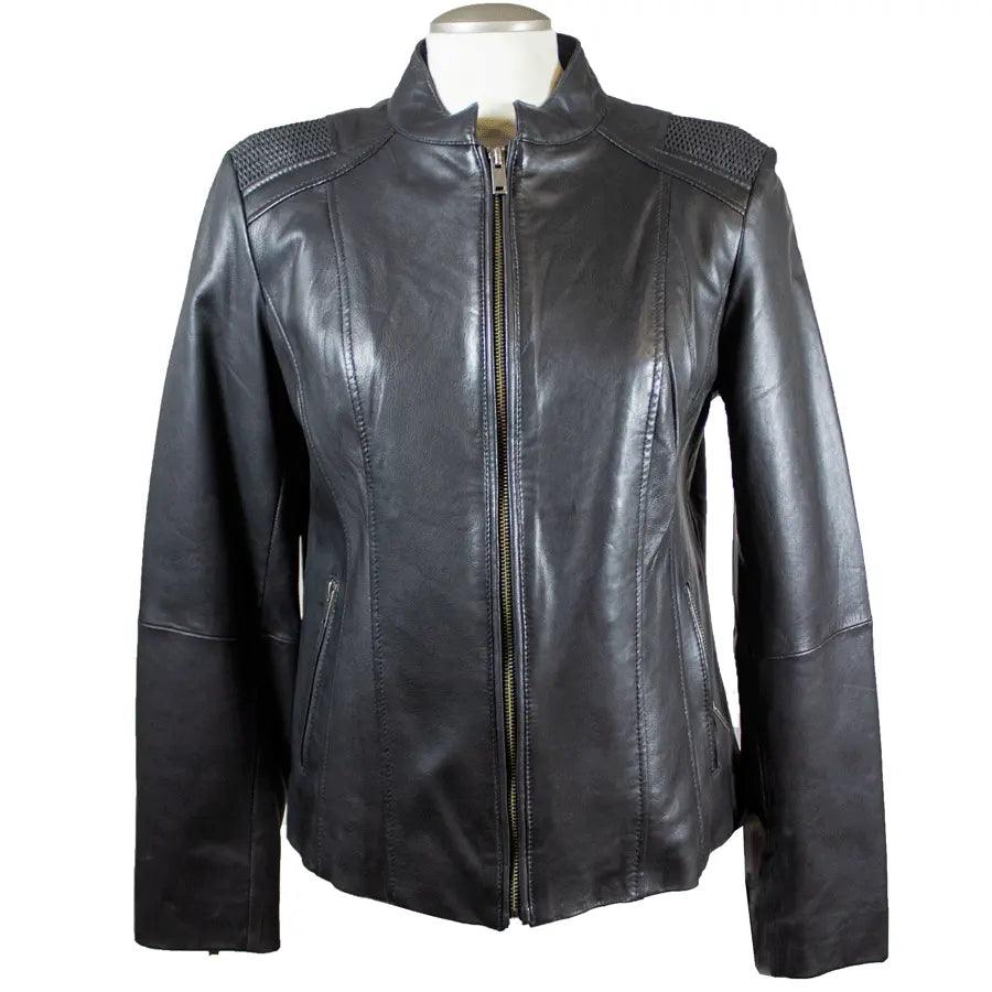 BOL Damen Lederjacke mit Korbmuster-AkzentEX-STOCK Canada