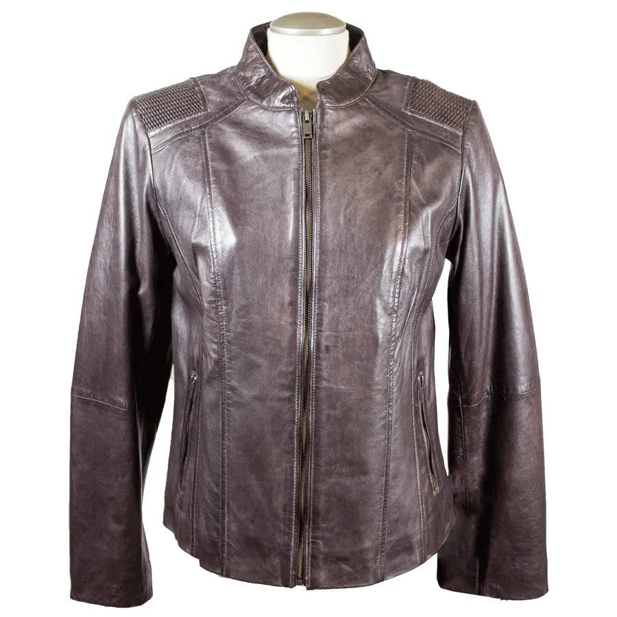 BOL Damen Lederjacke mit Korbmuster-AkzentEX-STOCK Canada
