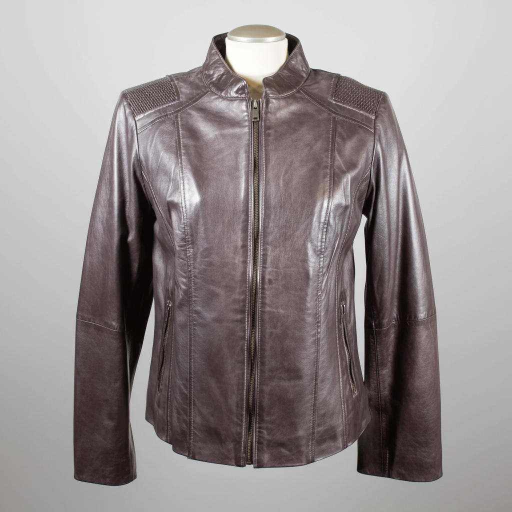 BOL Women's Basket Weave Accent Leather Jacket