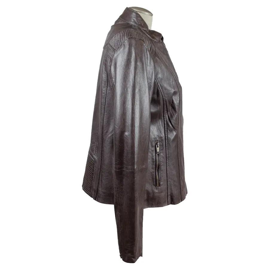 BOL Damen Lederjacke mit Korbmuster-AkzentEX-STOCK Canada
