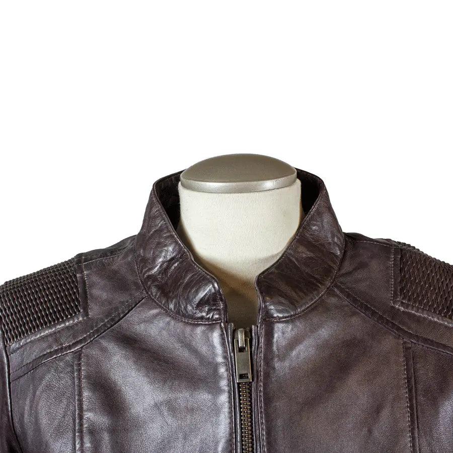 BOL Damen Lederjacke mit Korbmuster-AkzentEX-STOCK Canada