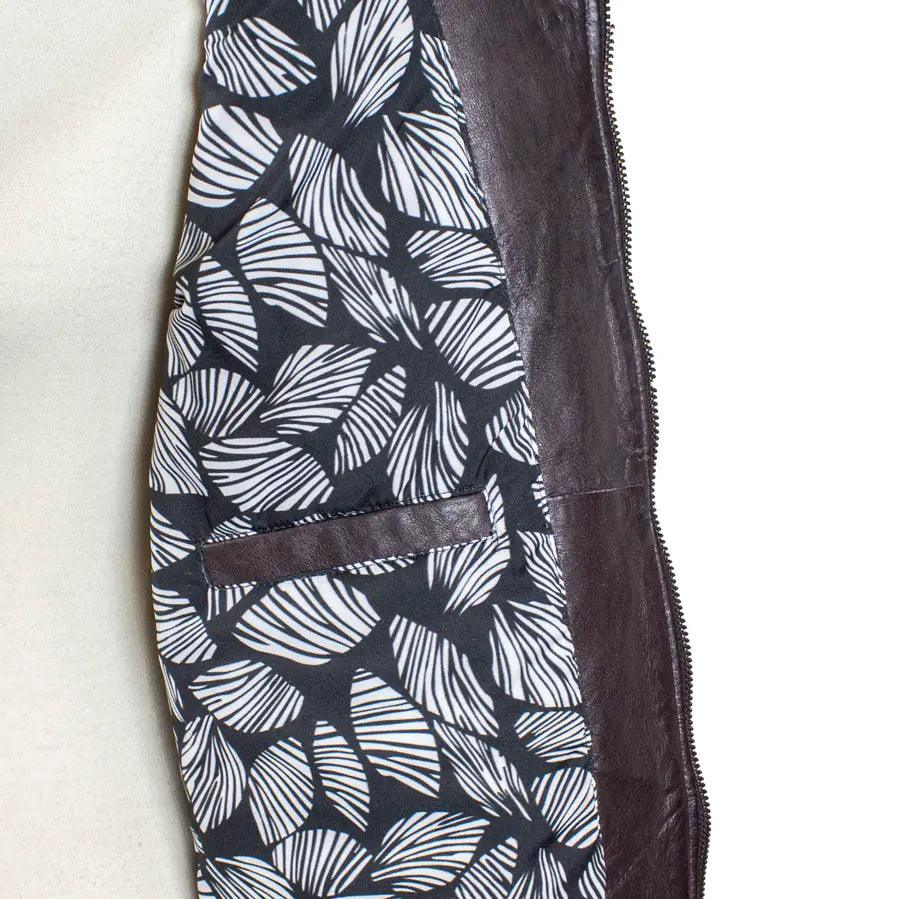 BOL Damen Lederjacke mit Korbmuster-AkzentEX-STOCK Canada