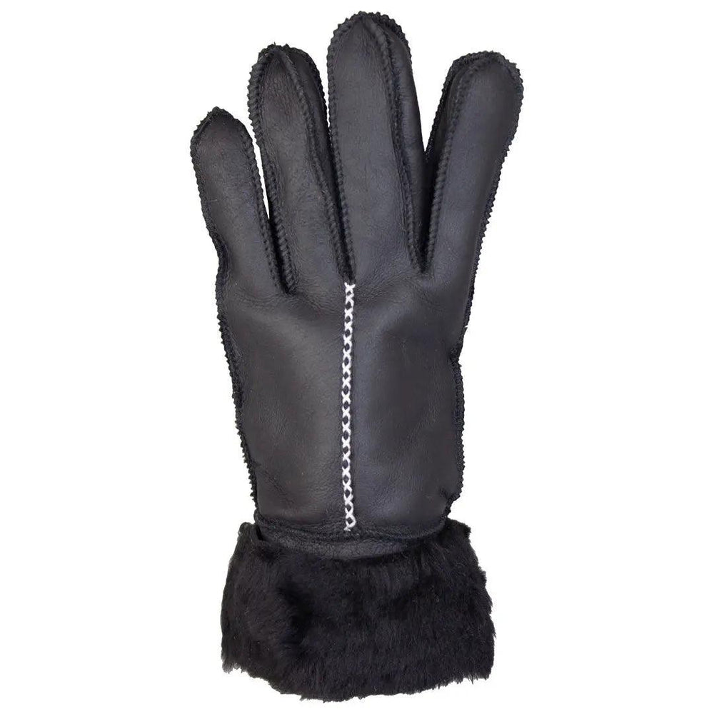 Gants en mérinos en peau de mouton BOL pour femmes brodées noires cousus à la main - EX-STOCK Canada