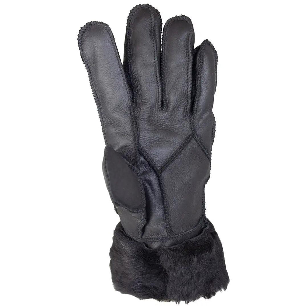Gants en mérinos en peau de mouton BOL pour femmes brodées noires cousus à la main - EX-STOCK Canada
