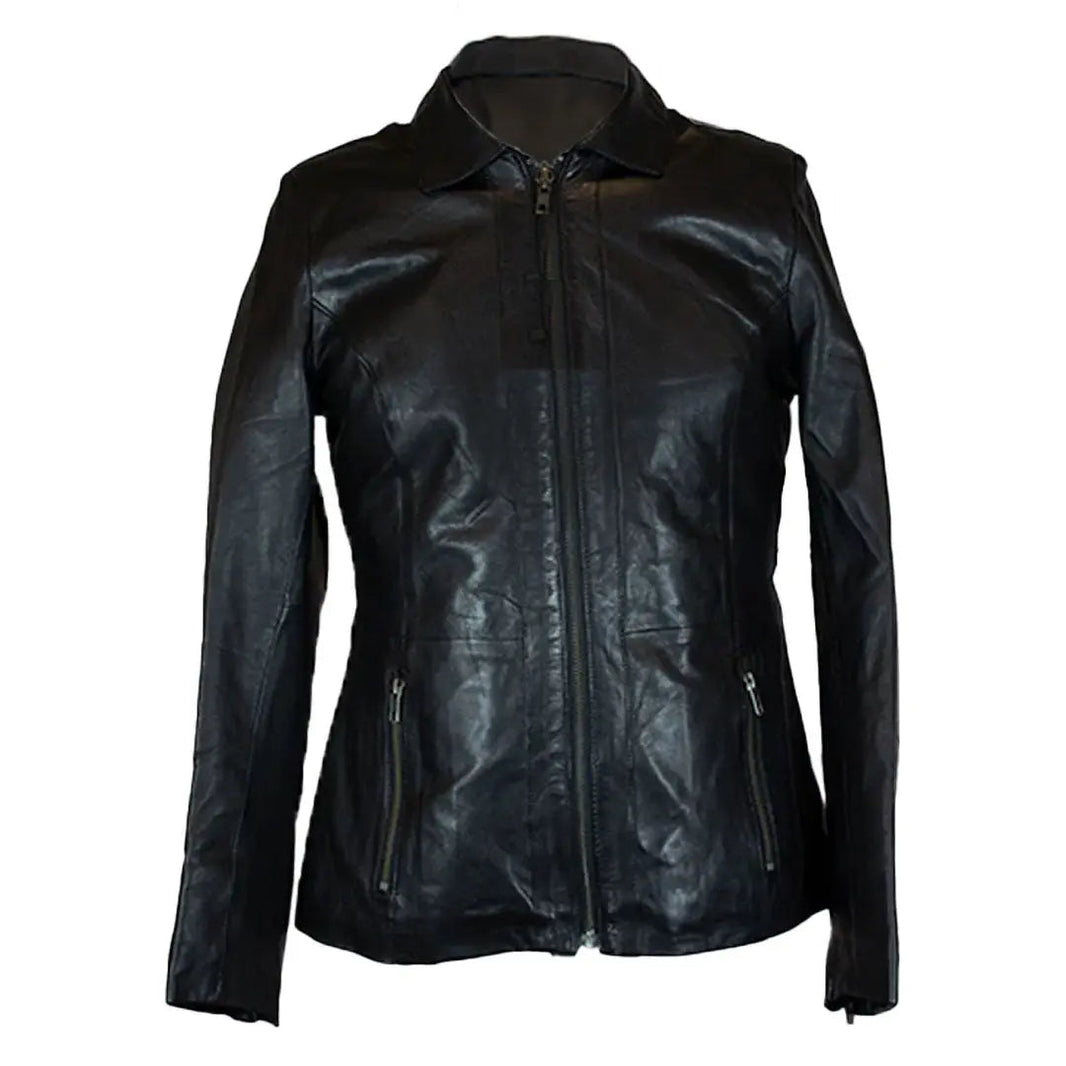 BOL Women's Classic Black Zippered Motorcycle Style Fashion Sheepskin Leather Jacket EX-STOCK Canada