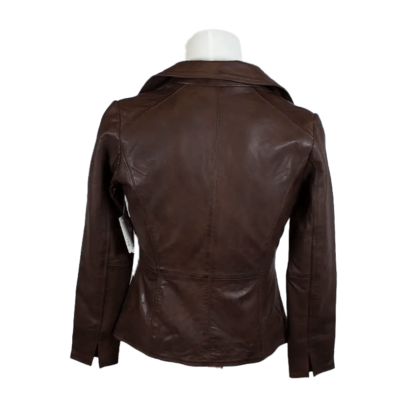 Veste en cuir à col ouvert classique pour femmes BOLEX-STOCK Canada