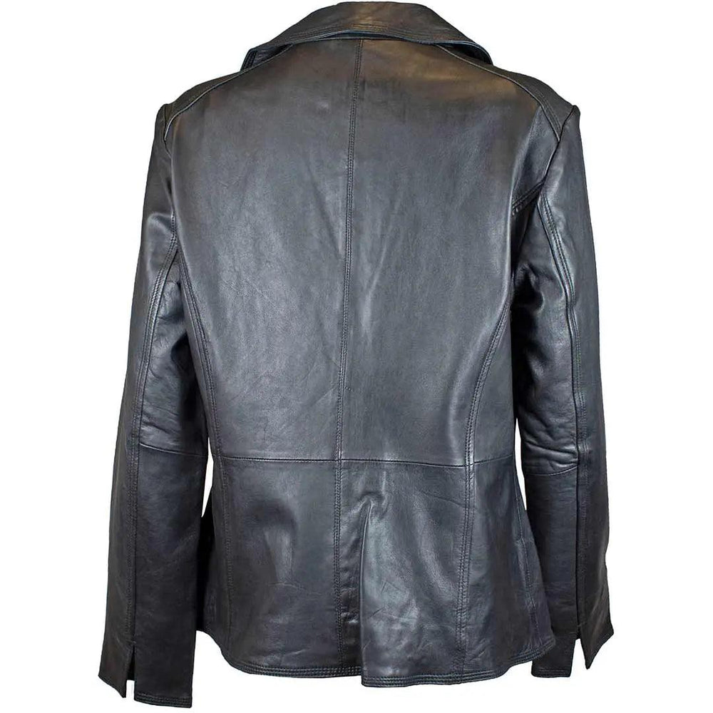 Veste en cuir à col ouvert classique pour femmes BOLEX-STOCK Canada