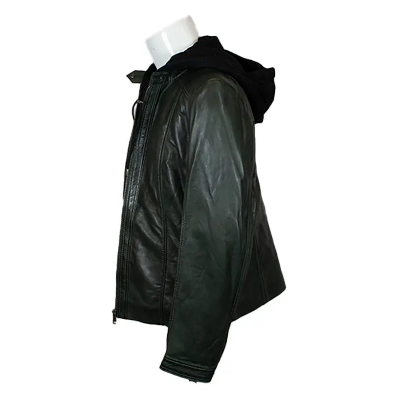 BOL Women's Detachable Hooded Leather Jacket EX-STOCK Canada