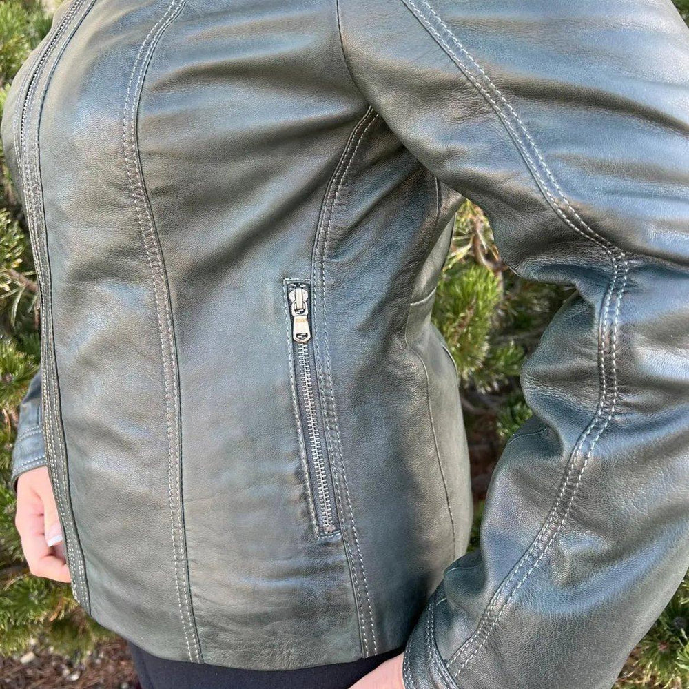 Chaqueta de cuero con capucha desmontable para mujer BOLEX-STOCK Canada