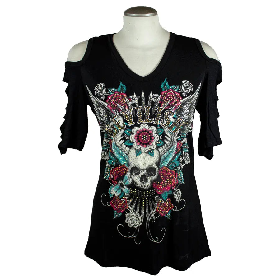 BOL Women's Devilish Open Shoulder Top EX-STOCK Canada