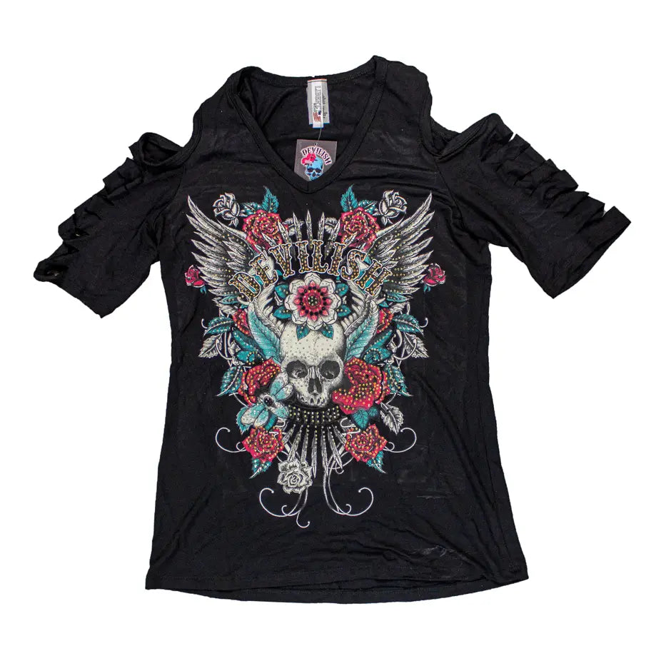 BOL Women's Devilish Open Shoulder Top EX-STOCK Canada