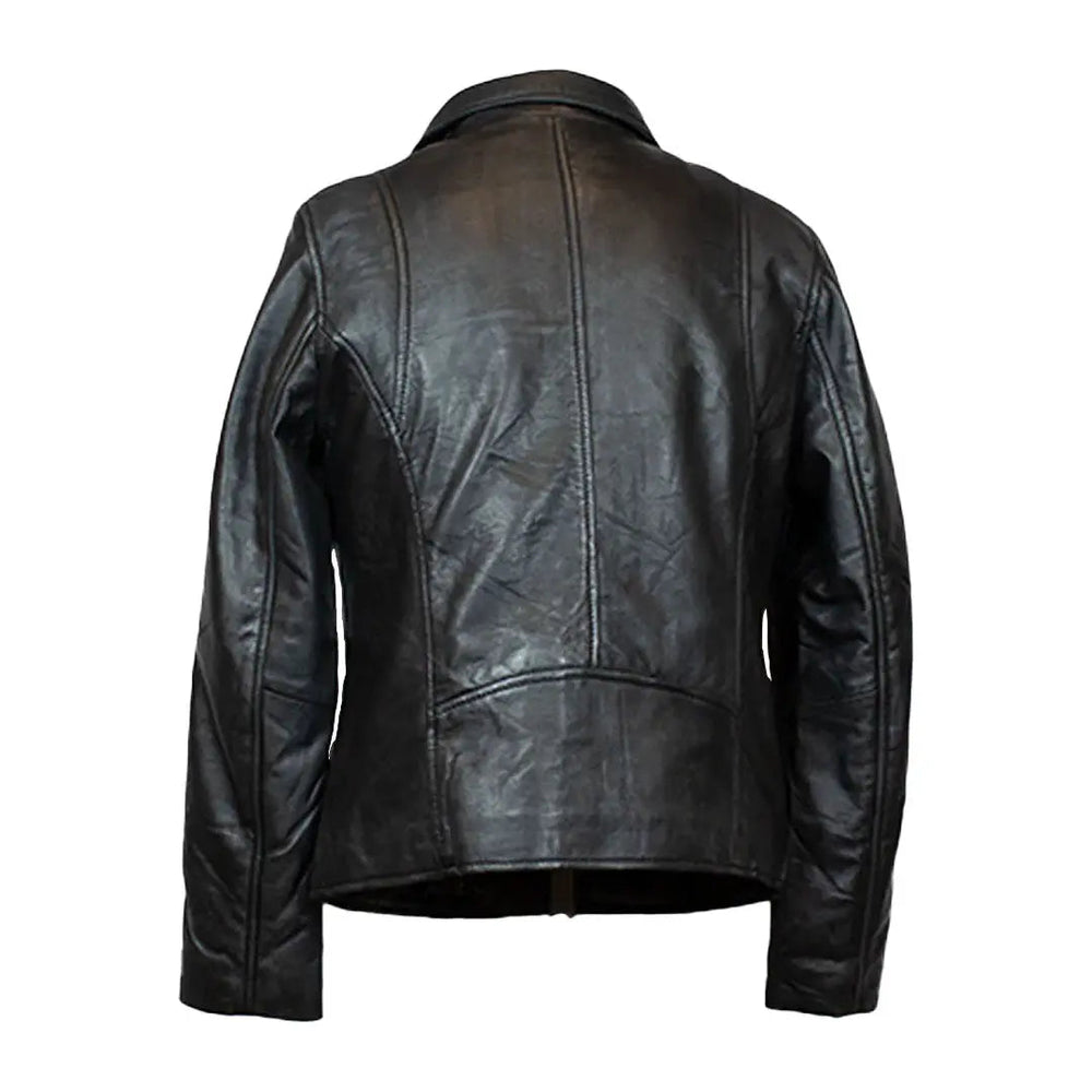 Veste style motard en cuir d'agneau pour femmes BOLEX-STOCK Canada