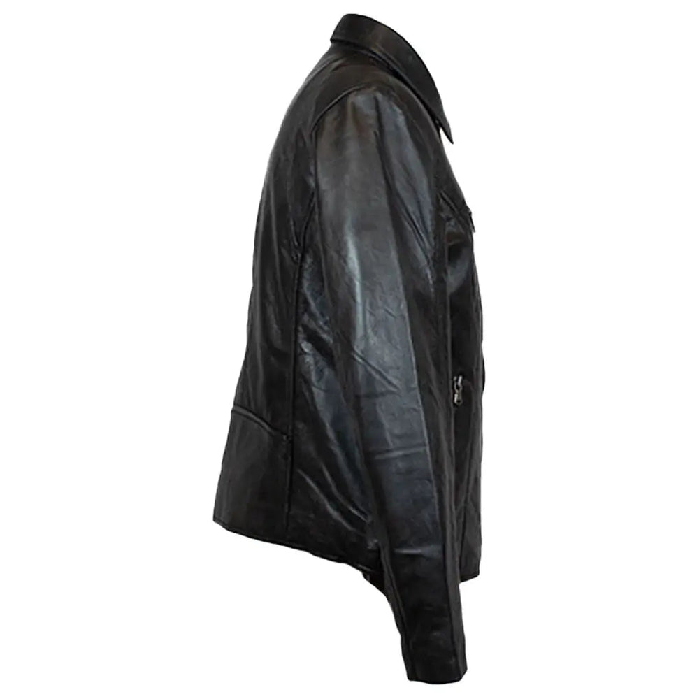 Veste style motard en cuir d'agneau pour femmes BOLEX-STOCK Canada