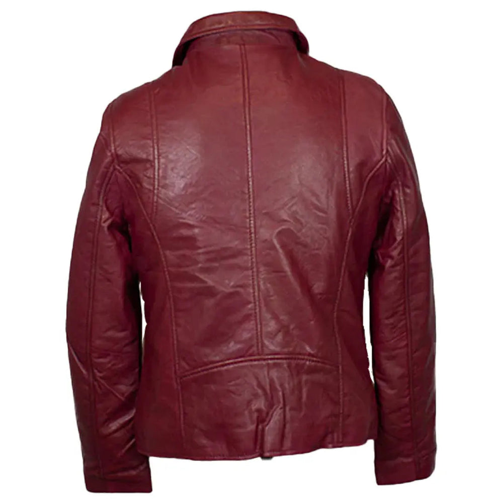 Veste style motard en cuir d'agneau pour femmes BOLEX-STOCK Canada