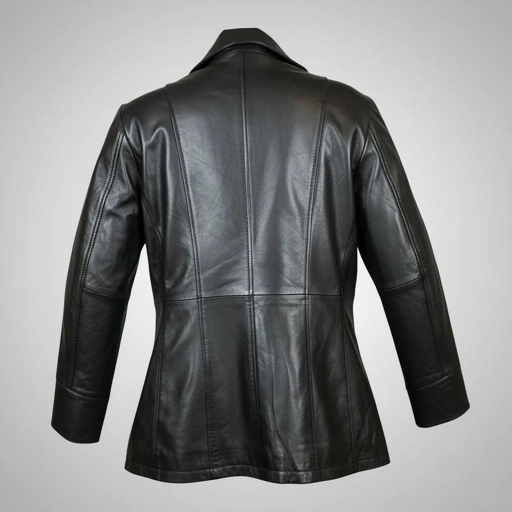 Classic Women's Mid-Length Lamb Leather Jacket EX-STOCK Canada