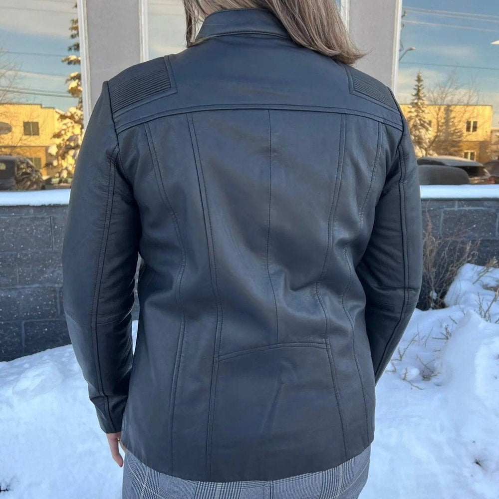 BOL Damen Paulina Gerippte Schulter LederjackeEX-STOCK Canada