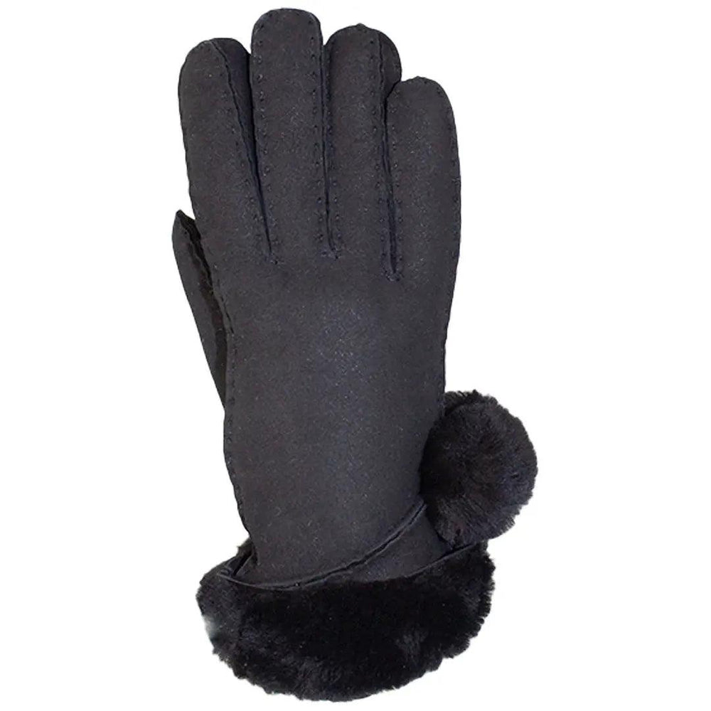 Guanti da donna BOL in pelle di pecora merino cuciti a mano con pon ponEX-STOCK Canada