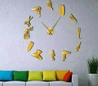 Barber Shop Hair Tools Oversized DIY Wall Clock - EX-STOCK Canada