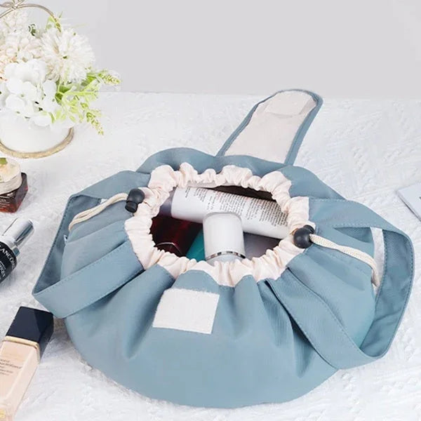 Kosmetiktasche mit Kordelzug in Fassform, große Kapazität, Damen-Kosmetiktasche, Organizer für Toilettenartikel, Reisetasche für FrauenEX-STOCK Canada