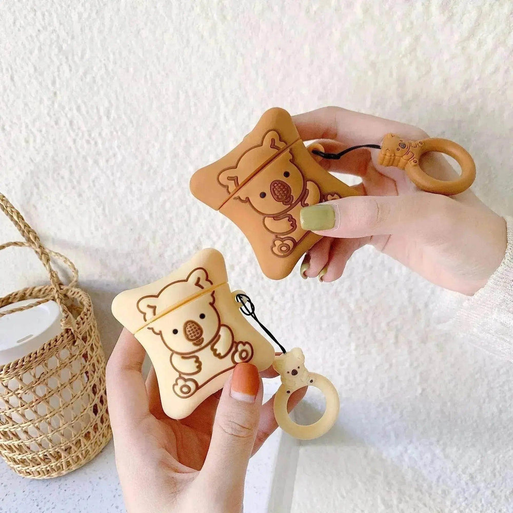 Funda Protectora para Airpods con Diseño de Oso Biscuit - EX-STOCK Canada