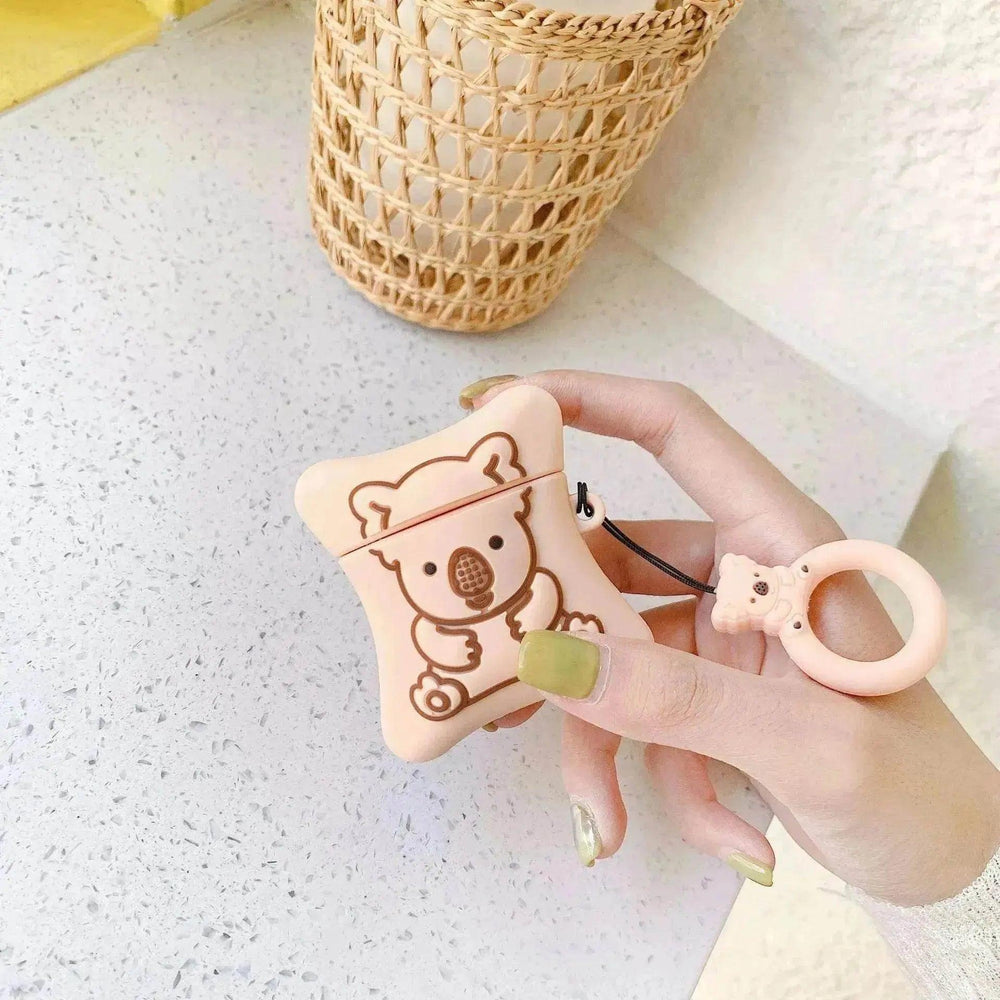 Funda Protectora para Airpods con Diseño de Oso Biscuit - EX-STOCK Canada