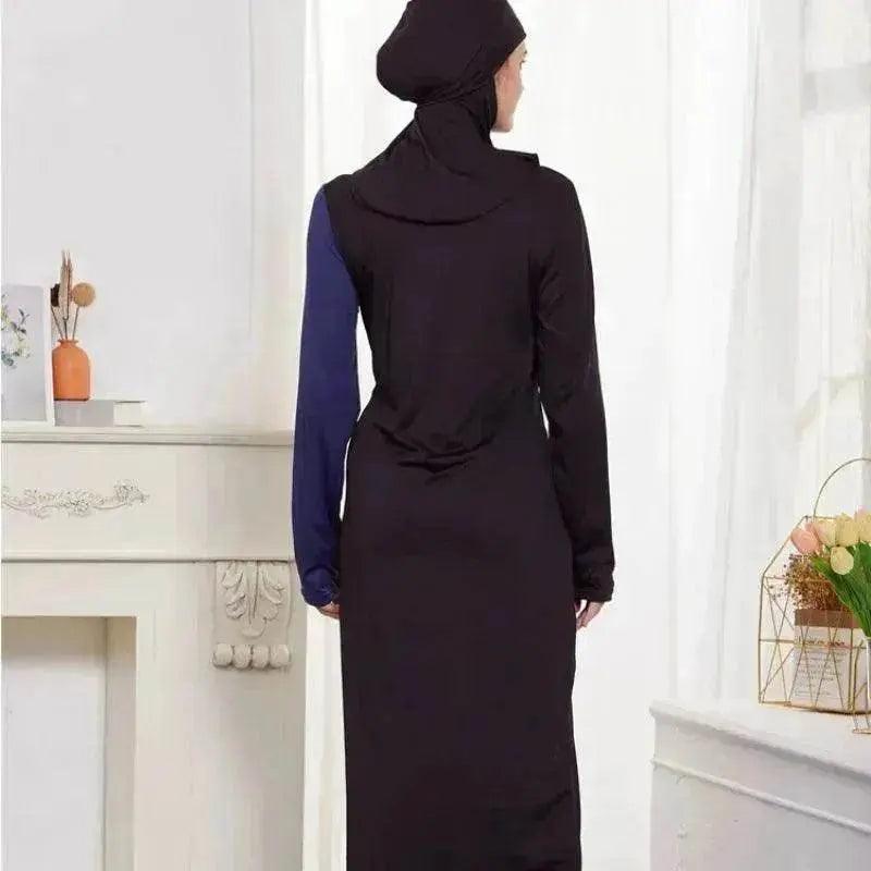 Schwarze Damen Arabische 2-teilige Sets mit langärmligem Oberteil, Kleid und Hose Abaya Outfits - EX-STOCK Canada