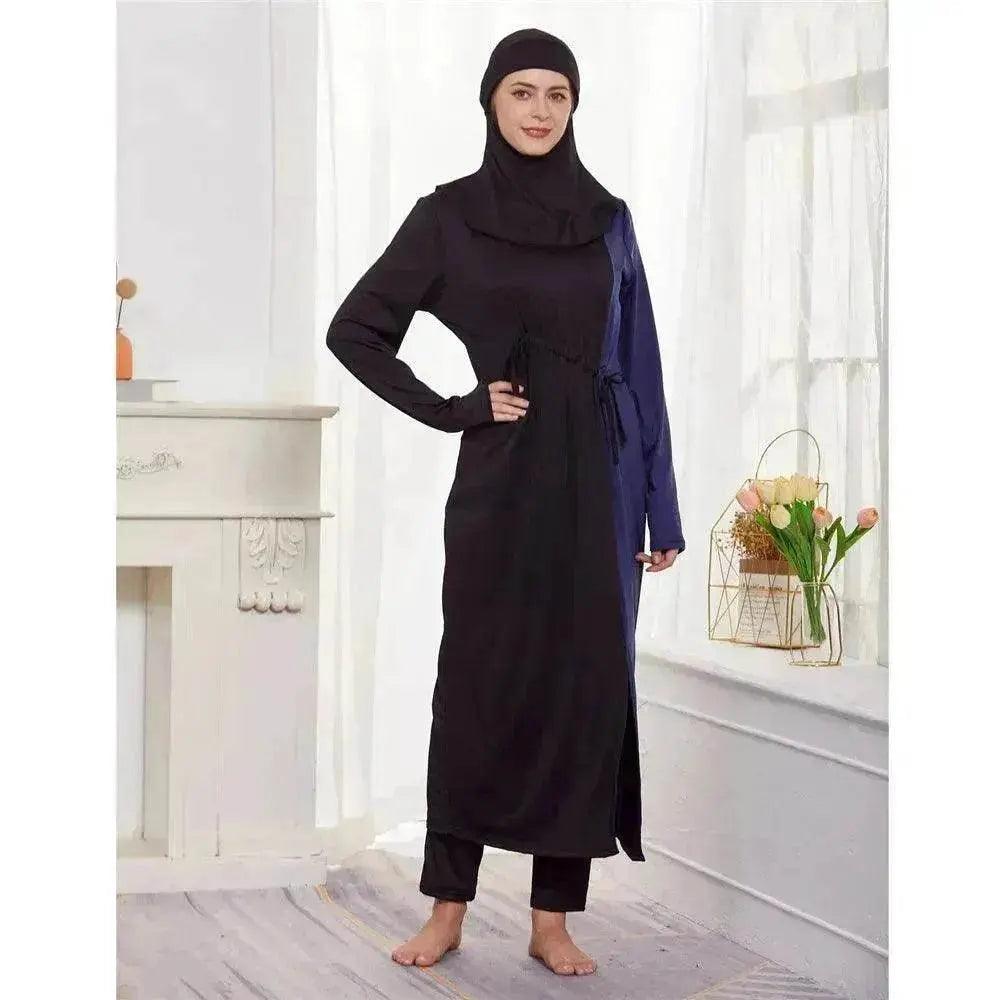 Schwarze Damen Arabische 2-teilige Sets mit langärmligem Oberteil, Kleid und Hose Abaya Outfits - EX-STOCK Canada