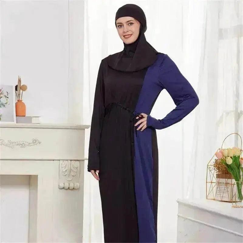 Schwarze Damen Arabische 2-teilige Sets mit langärmligem Oberteil, Kleid und Hose Abaya Outfits - EX-STOCK Canada