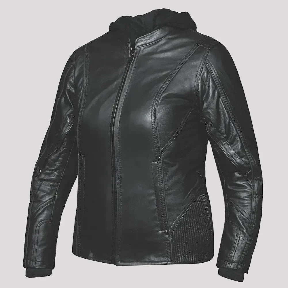 Unik Damen-Hoodie Motorradjacke