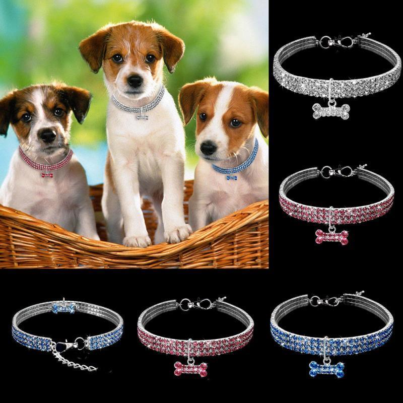 Bling Rhinestone Dog Collar Crystal Puppy Chihuahua Pet Dog Collars Leash For Small Medium Dogs Cats EX-STOCK Canada