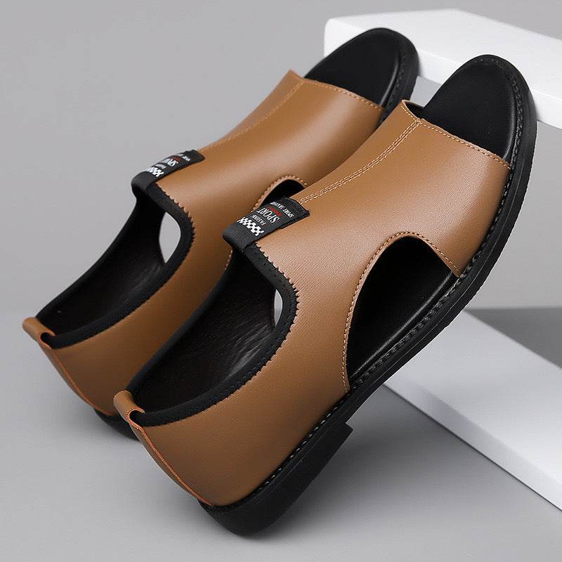 Breathable Men's Hole Shoes Casual Soft Bottom Delivery Rome Leather Sandals  EX-STOCK CANADA