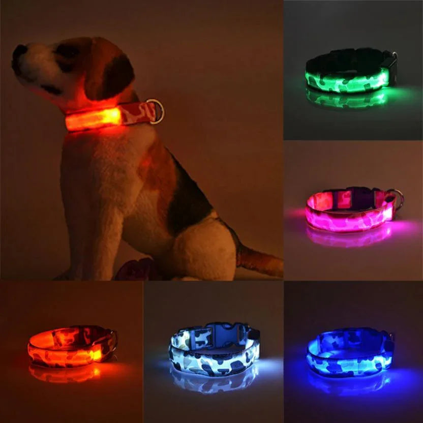 Camouflage pet supplies luminous dog collar EX-STOCK Canada