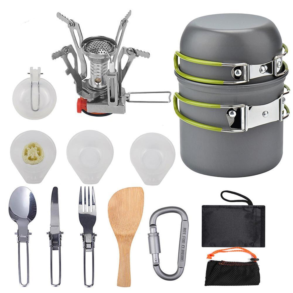 Camping Cookware Kit Outdoor Cooking Set Aluminum Equipment Outdoor Pot Travel Tableware Kitchen Hiking Picnic BBQ EX-STOCK Canada