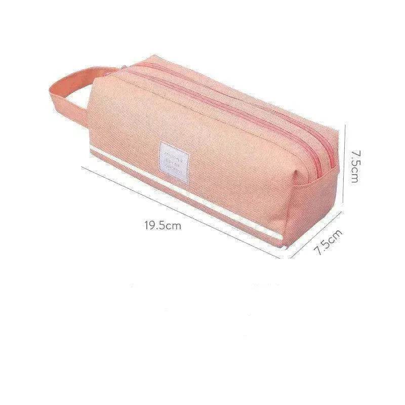 Canvas Double-Layer Stationery Box For Junior High School Students - EX-STOCK Canada