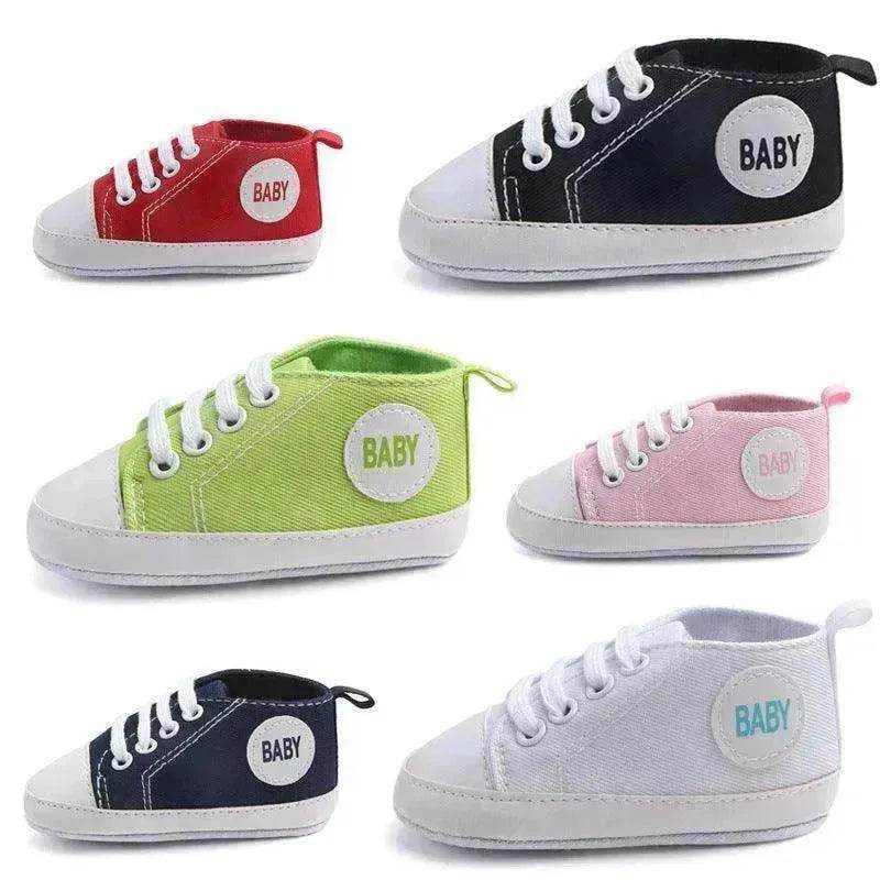 Canvas Sports Sneakers Baby First Walkers Soft Sole Anti-slip Shoes - EX-STOCK Canada