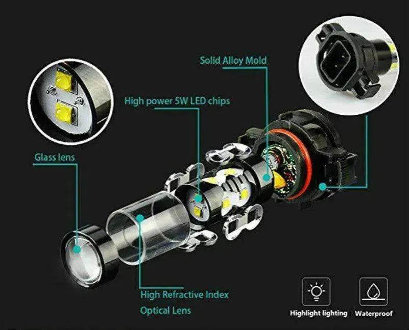 Car Lights Styling High Power 6000K White LED Fog Bulbs H10 Socket - EX-STOCK Canada
