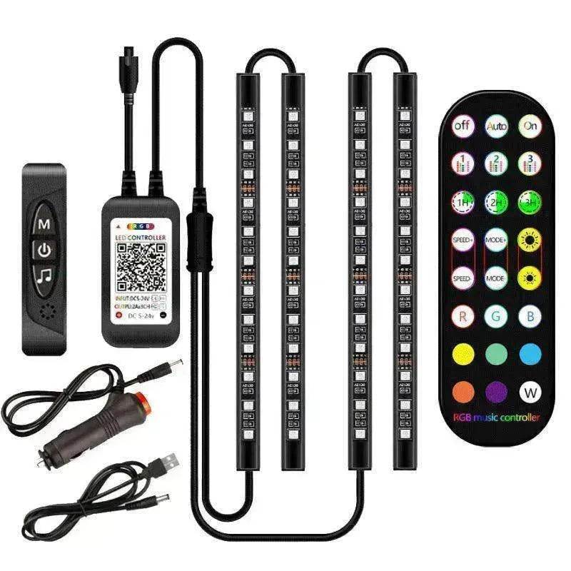 Car RGB Strip Lights: Wireless Music Control, Waterproof LED, Remote. - EX-STOCK Canada
