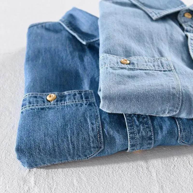 Casual Denim Short sleeved Shirt Simple All-match - EX-STOCK Canada