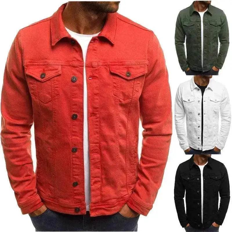 Casual Men Jacket Denim Button Shirt - EX-STOCK Canada