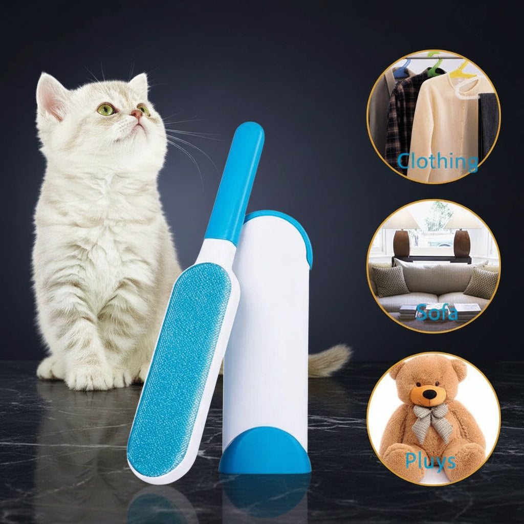 Reusable Pet Hair Remover Brush – Self-Cleaning Lint Roller for Sofa, Couch & Furniture