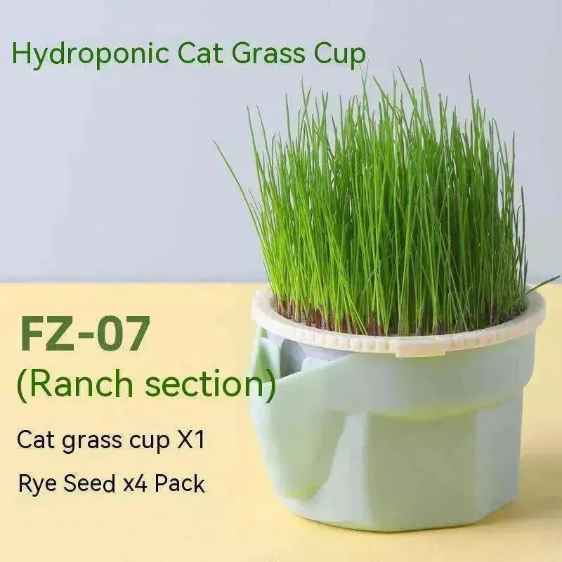 Gobelet d'herbe pour chat Sans terre Hydroponique Graines Craquelins contre les boules de poils - EX-STOCK CANADA