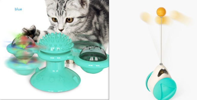 Cat Rotating Windmill Multi-Function Toys Itch Scratching Device Teeth Shining Toy EX-STOCK Canada