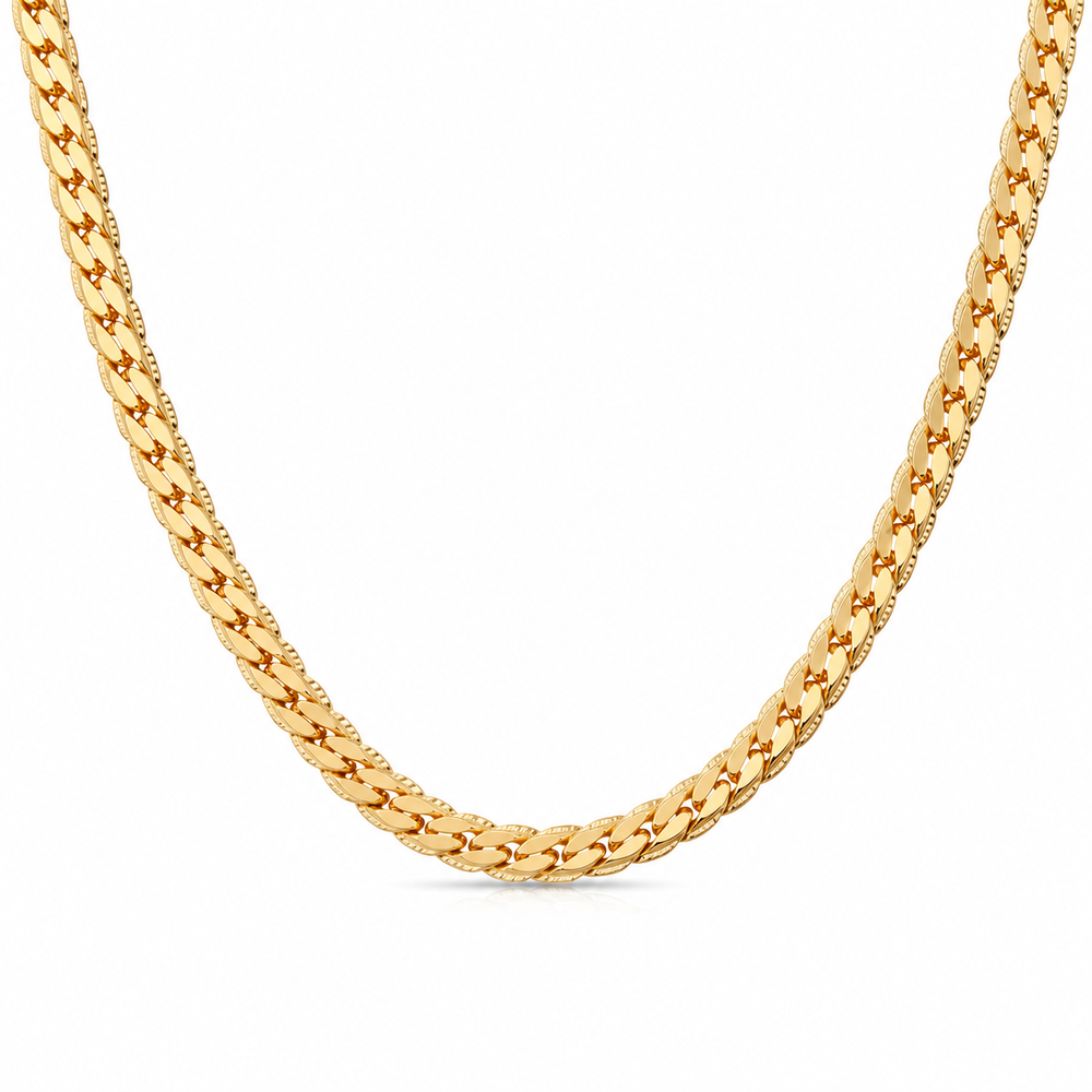 Men Necklace Gold Tone Snake Chain