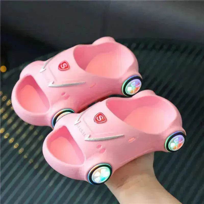 Children's Cartoon Car Glowing Sandals: Anti-Slip Luminous Beach Shoes - EX-STOCK Canada