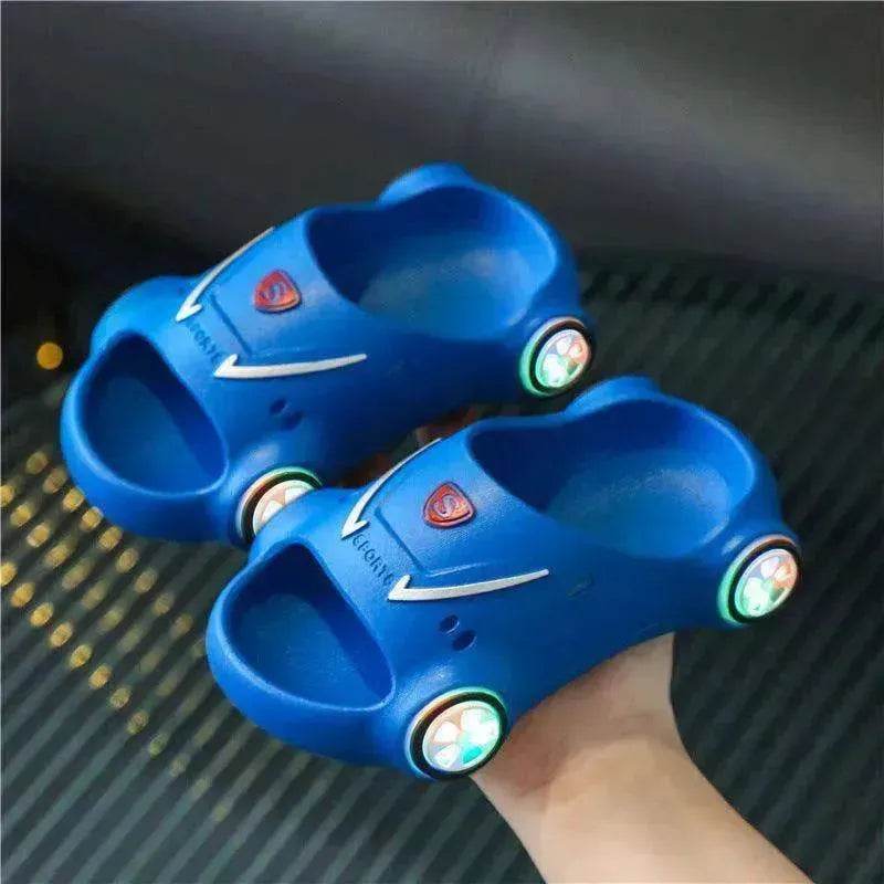 Children's Cartoon Car Glowing Sandals: Anti-Slip Luminous Beach Shoes - EX-STOCK Canada