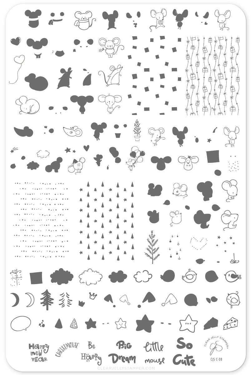 Klarer Jelly-Stempel - Frohe ChrisMouseEX-STOCK Canada