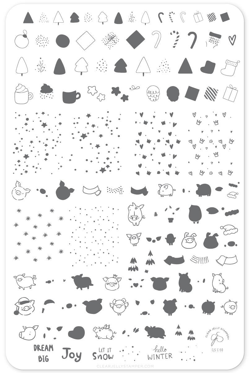 Clear Jelly Stamper - Piggy Christmas EX-STOCK Canada