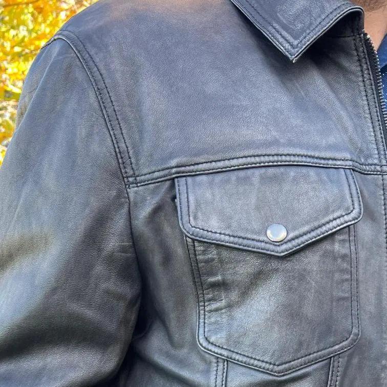 Giacca in pelle di agnello stile classico JeanEX-STOCK Canada