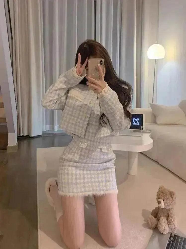 Stile Classico Completo Due pezzi, giacca a maniche Blu Bianco Abito da donna adulto stile signora Elegante Outfit EX-STOCK Canada