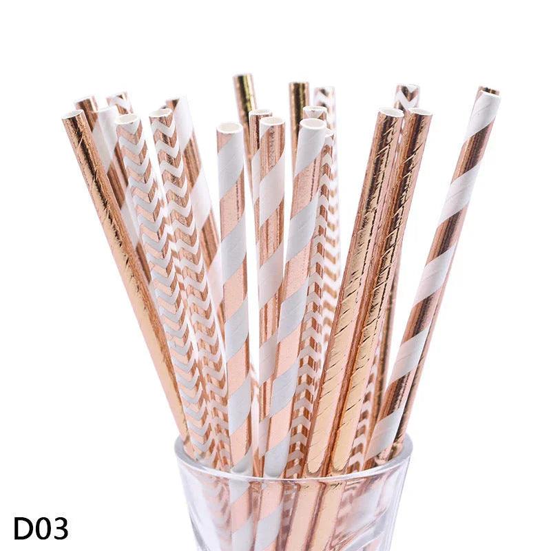 Bunte Papierstrohhalme Bronzing-StrohhalmeEX-STOCK Canada